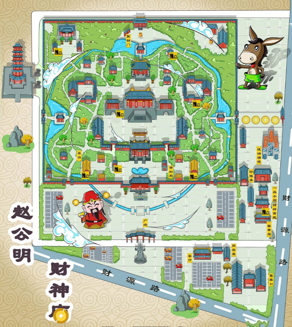 岷县寺庙类手绘地图